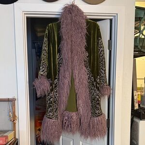 Free People x Understated Leather Moon Glow Velvet Embroidered Coat